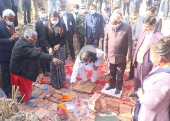 जनकपुरमा प्रदेश जनस्वास्थ्य प्रयोगशाला भवनको शिलान्यास