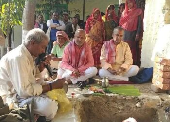 प्रदेश सांसद यादवद्वारा बिधालय भवनको शिलान्यास