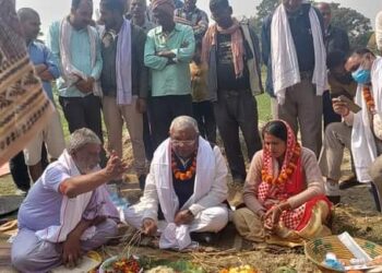मन्त्री साहले गरे मन्दिर र धर्मशालाको शिलान्यास