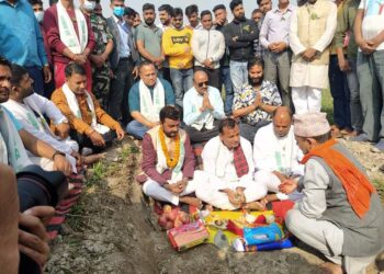 मुख्यमन्त्री राउत द्वारा मानव सेवा आश्रम भवनको शिलान्यास
