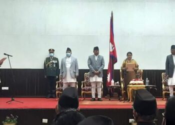 जेष्ठ सदस्यको रुपमा राणाले राष्ट्रपतिबाट लिए शपथ
