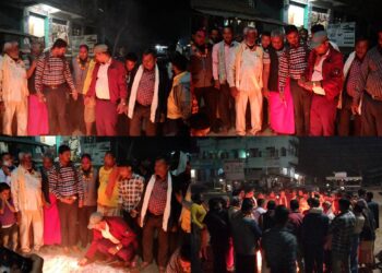 राष्ट्रपति निर्वाचती पछि नेपाली काङ्ग्रेसद्वारा पौडेश्वेरमा दिपप्रजलन