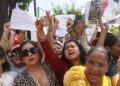 तीन वर्षीया गरिमा चौधरीको न्याय माग्दै काठमाडौंमा प्रदर्शन